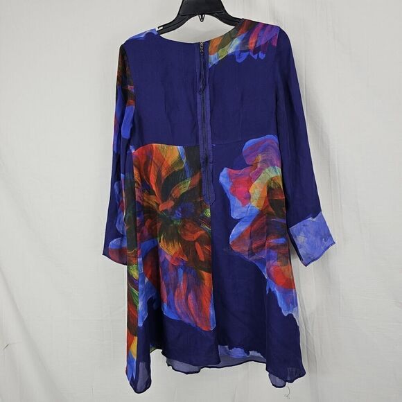 ANTHROPOLOGIE LEIFSDOTTIR WATERCOLOR DRESS Fanned Floral SIZE SMALL Flaw - Picture 8 of 8